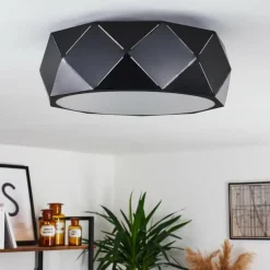 Plafonnier Shouver Noir, Blanc, 3 lumières