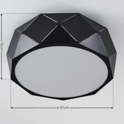 Plafonnier Shouver Noir, Blanc, 3 lumières