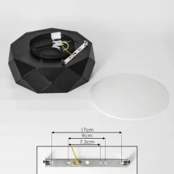 Plafonnier Shouver Noir, Blanc, 3 lumières