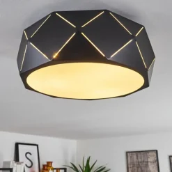 Plafonnier Shouver Noir, Blanc, 3 lumières