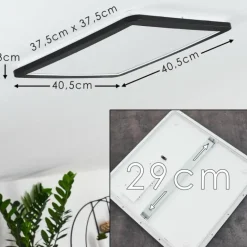 Plafonnier Siguna LED Noir, Blanc, 1 lumière