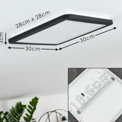 Plafonnier Siguna LED Noir, Blanc, 1 lumière