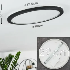 Plafonnier Siguna LED Noir, Blanc, 1 lumière