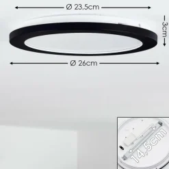 Plafonnier Siguna LED Noir, 1 lumière