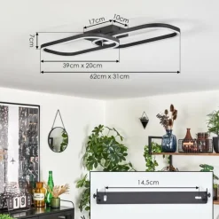 Plafonnier Silla LED Noir, 1 lumière