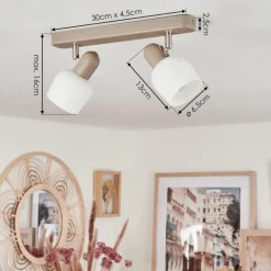 Plafonnier Sivol Nickel mat, Sable, 2 lumières