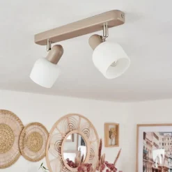 Plafonnier Sivol Nickel mat, Sable, 2 lumières