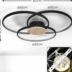 Plafonnier Skanes LED Noir, 1 lumière