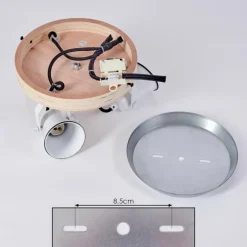 Plafonnier Skodsbol Bois clair, Blanc, 3 lumières