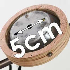 Plafonnier Skodsbol Gris, Brun clair, Acier brossé, 4 lumières