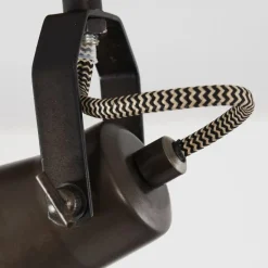 Plafonnier Skodsbol Gris, Brun clair, Acier brossé, 4 lumières