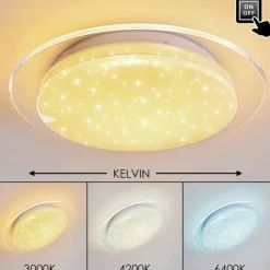 Plafonnier Soleil LED Blanc, 1 lumière