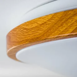 Plafonnier Sora Wood LED Bois clair, Blanc, 1 lumière