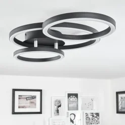 Plafonnier Sorte LED Chrome, Noir, 1 lumière