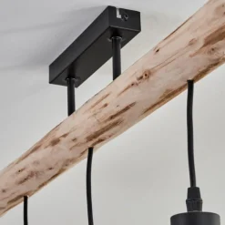 Plafonnier Soungou Écru, Noir, 5 lumières