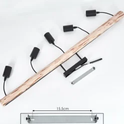 Plafonnier Soungou Écru, Noir, 5 lumières