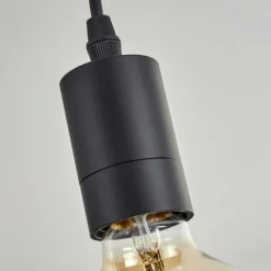 Plafonnier Soungou Écru, Noir, 5 lumières