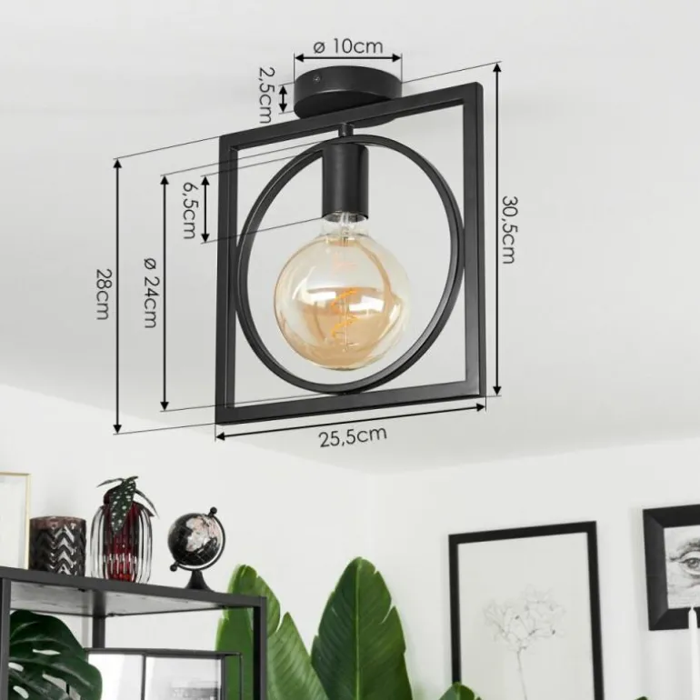 Plafonnier Srelau Noir, 1 lumière