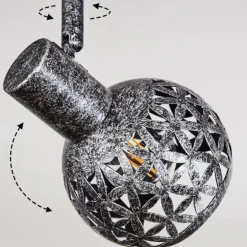 Plafonnier Stavik Noir, Argenté, 2 lumières