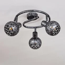 Plafonnier Stavik Noir, Argenté, 3 lumières