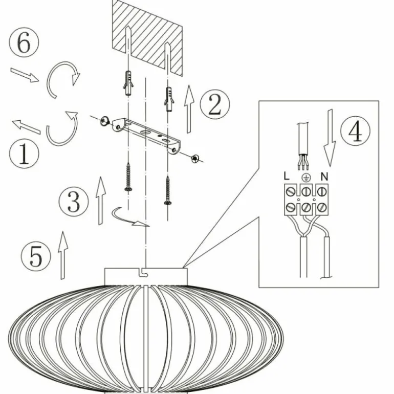 Plafonnier Steinhauer Dunbar Noir, 1 lumière