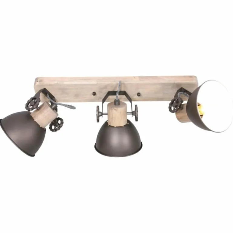 Plafonnier Steinhauer Gearwood Anthracite, 3 lumières