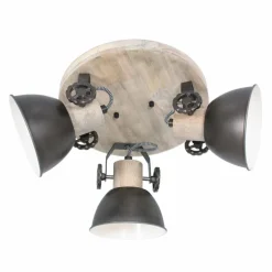Plafonnier Steinhauer Gearwood Anthracite, Brun, 3 lumières