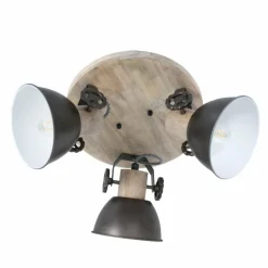 Plafonnier Steinhauer Gearwood Anthracite, Brun, 3 lumières