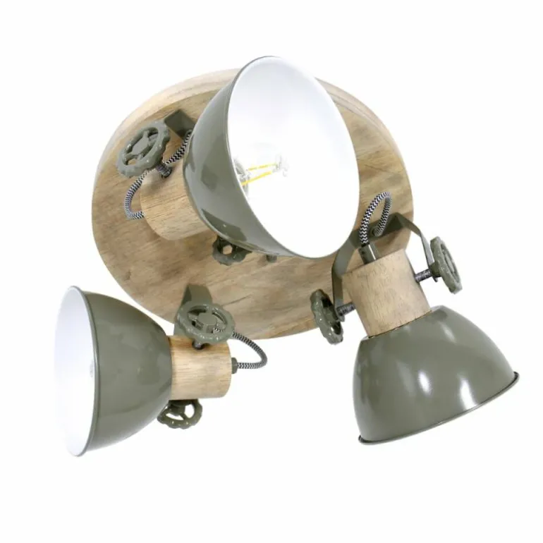 Plafonnier Steinhauer Gearwood Brun, Vert, 3 lumières