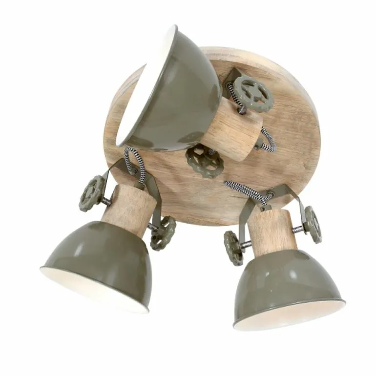 Plafonnier Steinhauer Gearwood Brun, Vert, 3 lumières