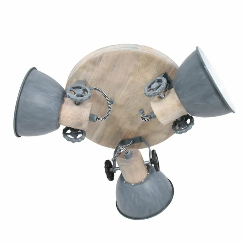 Plafonnier Steinhauer Gearwood Brun, Gris, 3 lumières