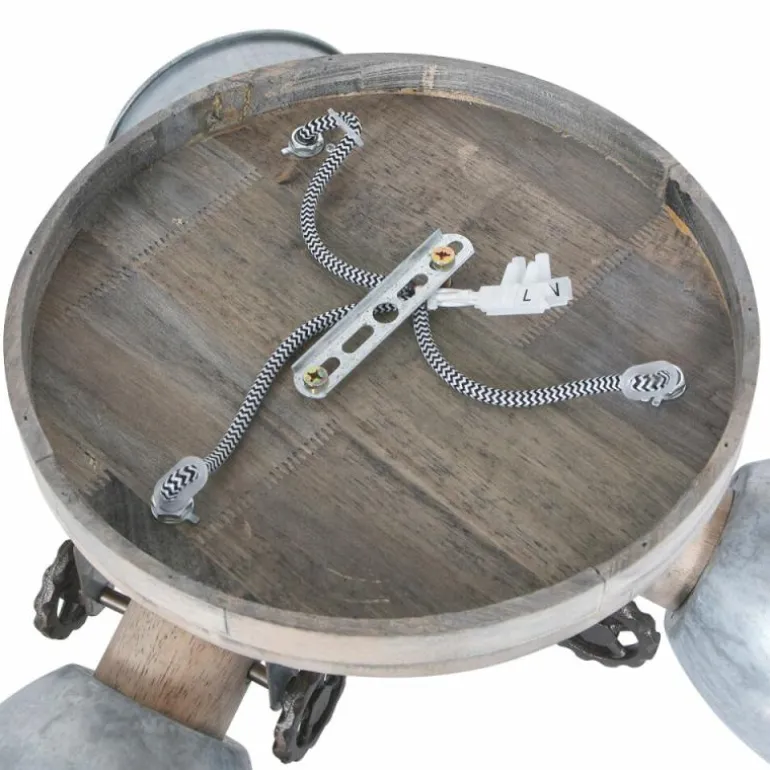 Plafonnier Steinhauer Gearwood Brun, Gris, 3 lumières