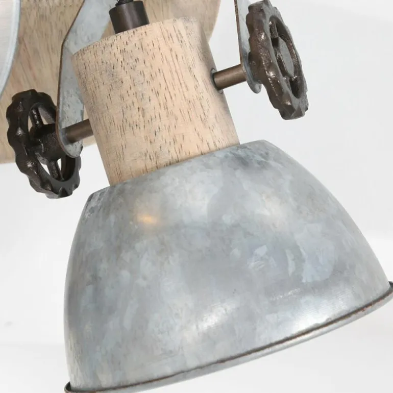 Plafonnier Steinhauer Gearwood Brun, Nickel mat, 3 lumières