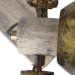 Plafonnier Steinhauer Gearwood Bronze, Bois clair, 3 lumières