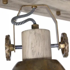 Plafonnier Steinhauer Gearwood Bronze, Bois clair, 3 lumières