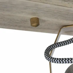 Plafonnier Steinhauer Gearwood Bronze, Bois clair, 3 lumières