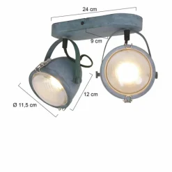 Plafonnier Steinhauer Mexlite Gris, 2 lumières