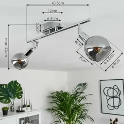 Plafonnier Stranderod Chrome, 2 lumières