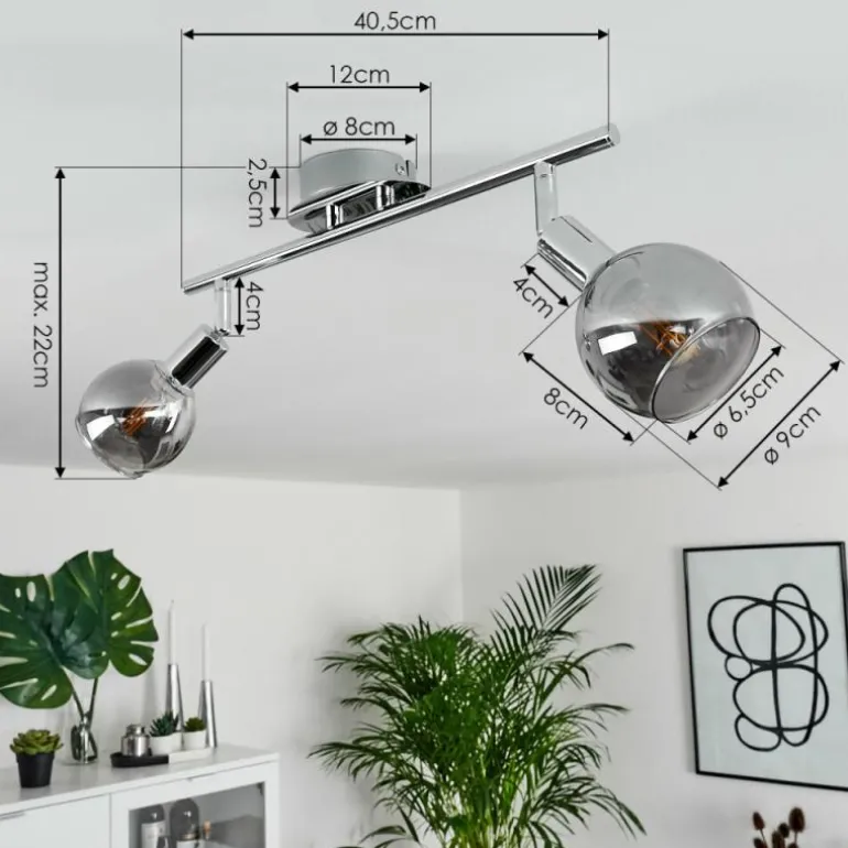 Plafonnier Stranderod Chrome, 2 lumières