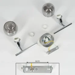 Plafonnier Stranderod Chrome, 2 lumières