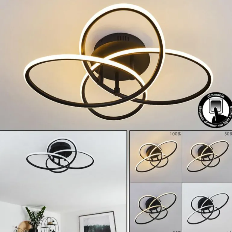 Plafonnier Sucre LED Noir, 4 lumières