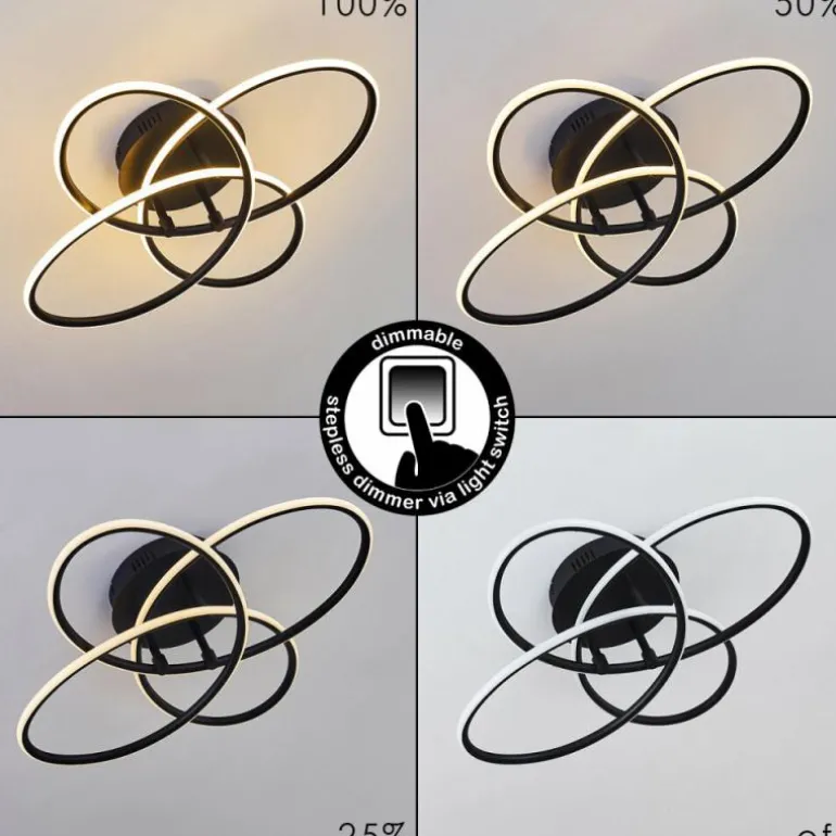 Plafonnier Sucre LED Noir, 4 lumières