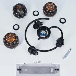 Plafonnier Sunasau Noir, 3 lumières