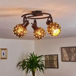 Plafonnier Sunasau Noir, 3 lumières