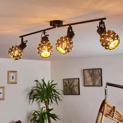 Plafonnier Sunasau Noir, 4 lumières