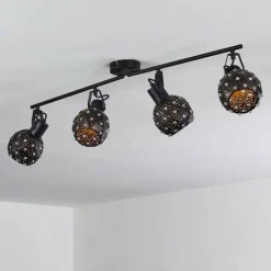 Plafonnier Sunasau Noir, 4 lumières