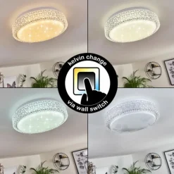 Plafonnier Suno LED Transparent, Blanc, 1 lumière