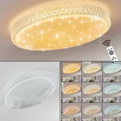 Plafonnier Suno LED Transparent, Blanc, 1 lumière, Télécommandes