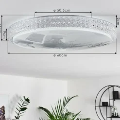 Plafonnier Suno LED Transparent, Blanc, 1 lumière, Télécommandes