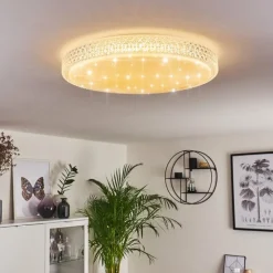 Plafonnier Suno LED Transparent, Blanc, 1 lumière, Télécommandes